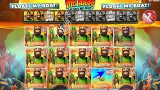 NEW WORLD RECORD 103 X BIG BASS FLOATS MY BOAT LEVEL 7 103X FISH INSANE PROFIT BONUS BUY ONLINE SLOT