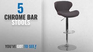 Top 10 Chrome Bar Stools [2018]: Flash Furniture Contemporary Charcoal Fabric Adjustable Height