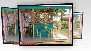 Tiki bar stools for sale - tiki kev's island hopper l tiki bar with 2 tiki kev bar stools