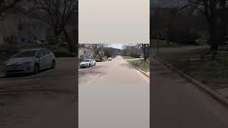 Riding bike to work on a nice spring day.