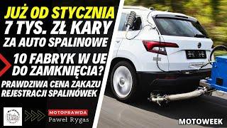 Od stycznia po 7 tys. zł kary za auto spalinowe. 10 europejskich fabryk do zamknięcia