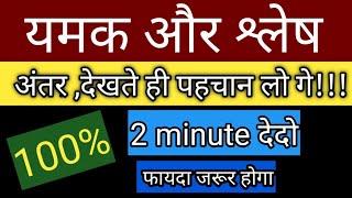 Yamak aur slesh alankar me antar ,   यमक और स्लैश अलंकार में अंतर, shlesh ,alankar, yamak alankar