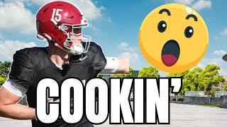 Ty Simpson was "COOKIN" during Alabama's football scrimmage | THE DETAILS ARE IN...