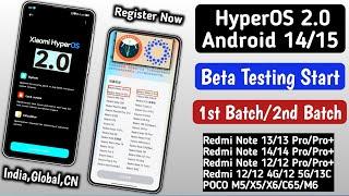 HyperOS 2.0 & Android 14/15 Beta Testing Start/HyperOS 2.0 1st Batch Update & Device's List/Redmi/Xi