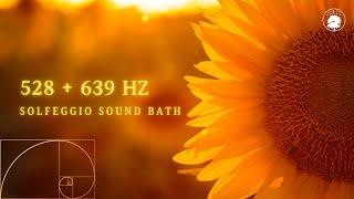 528 & 639 Hz Solfeggio Sound Bath | Pure Tone Tuning Forks & Singing Bowl | Heal & Cleanse Energy