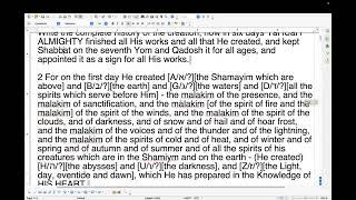 (SS) On the creation account of Yobelim (Jubilees) chapter 2 and the parable of His works over time.