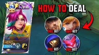 IXIA Tutorial | How to Deal meta ONE HIT enemies | ixia best build 2024 - MLBB