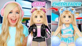 GOTH TO CHEERLEADER IN BROOKHAVEN! (ROBLOX BROOKHAVEN RP)