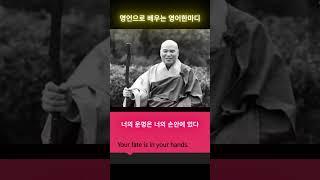명언으로 배우는 영어 한마디.#shorts.성철스님. 너의 운명은 너의 손안에 있다..#영어읽고 말하기연습 #영어회화 #리듬 #기초영어소리 [울림소리영어]