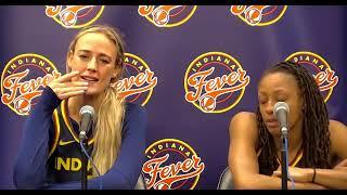 Sophie Cunningham & Kelsey Mitchell of Indiana Fever speak to media after loss vs Washington Mystics