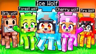 10 FRIENDS on One ELEMENTAL WOLF BLOCK in Minecraft!