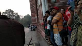 Walking through south portal toward Taj Mahal, Agra, India, 2016-03-08