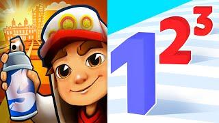 Satisfying Mobile Games ALL LEVELS Viral Tiktok Games Subway Surfers VS Number Master