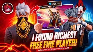 1 CRORE RUPEES TOP UP IN FREE FIRE | I found free fire RICHEST Player 