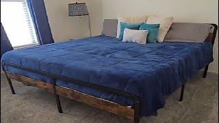 YUSENHEEI Full Size Bed Frame with Wood Headboard and Footboard Review