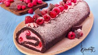 Chocolate Raspberry Cake Roll