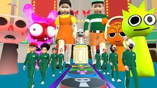 Squid Game 3 ( 오징어 게임 3): Mingle Game Song Round and Round | Jumping Sprunki Shape Challenge