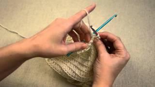 Closing up a crocheted hat