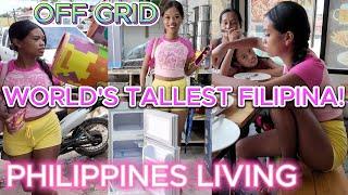  WORLD'S TALLEST FILIPINA ISLAND AMAZONIAN BEAUTY! TINY OFF GRID ISLAND FAMILY PHILIPPINES LIVING