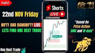 V Live Nifty intraday trading | Bank nifty live trading | Live options trading | 22nd NOV 2024 dhan