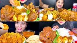 Hungry INDIAN Mukbangers  eating spicy rice and whole chicken/mutton | eating Compilation