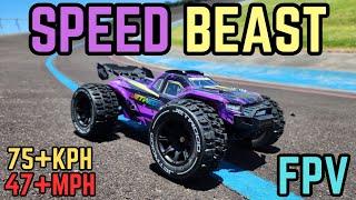 Cheap Brushless RC Truck Top Speed Run at Velodrome? Jetwood RC JC14EP FPV Action