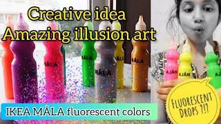 Creative painting idea |Easy Optical illusion drawing |Abstract art Fluorescent paint #easy #drawing