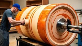 Woodturner Turns GIANT Log Into MASTER WORK OF ART - Giant Wood Carving at the Factor