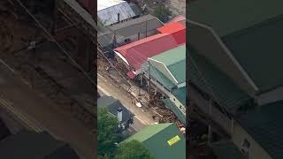 Drone video shows flood damage in Chimney Rock, North Carolina after Hurricane Helene