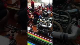 Bro really installed a whole engine to a boat! #car