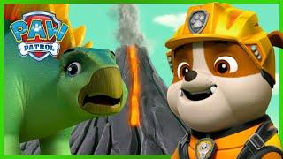 Rubble Saves Dinosaurs from a Volcano  - PAW Patrol - Cartoons for Kids Compilation