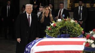 Donald Trump visits US Capitol to view Jimmy Carter's casket