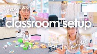 CLASSROOM SETUP TAKE TWO | getting transferred from first grade to kindergarten two weeks in