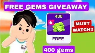 FREE GEMS GIVEAWAY  400 GEMS PK XD NEW UPDATE 2024!!