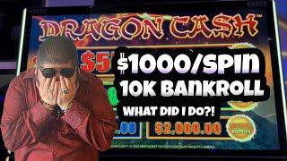 $1,000/SPINS!! 10K BANKROLL!! HIGH LIMIT DRAGON CASH!! OH MY LANTA! WHAT DID I DO?!? HARD ROCK AC!!