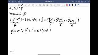 MA(1) Moving Average Process: Mean Autocovariances and ACF