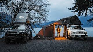 Rainy Winter Camping with iKamper Skycamp DLX & Annex Plus [ASMR, LX470, 4Runner] | S2-Ep2