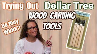 Trying Out Dollar Tree's WOOD CARVING TOOLS by CRAFTERS SQUARE | SHOULD you BUY THEM?