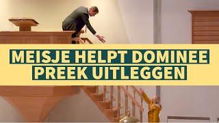 MEISJE HELPT DOMINEE PREEK UITLEGGEN