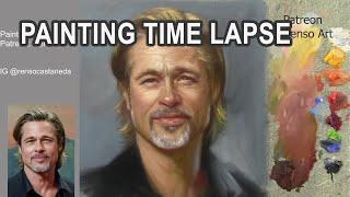 Painting time Lapse - Brad Pitt