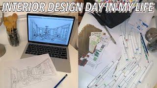 DAY IN THE LIFE OF AN INTERIOR DESIGN STUDENT | finals week edition