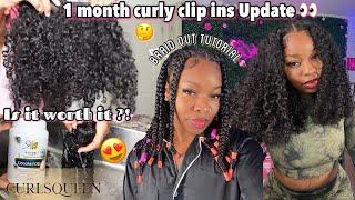 1 MONTH UPDATE 3A/ 3B CURLY CLIP INS IS IT REALLY WORTH IT !? + BRAID OUT TUTORIAL FT. CURLSQUEEN