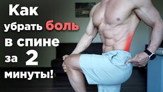 Как УБРАТЬ БОЛЬ в СПИНЕ за 2 МИНУТЫ?! Всего 2 Упражнения!