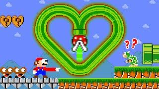 Super Mario Bros. but Everything Mario Touches Turns into HEARTS | Good Mario