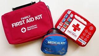 Configuration of various medical first aid kits used in different environments