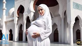 4K AI Art Lookbook Video of Arabian AI Girl ｜ Pregnant AI Woman in Abaya