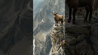  Goats on a Stunning Cliff! 🪨#wildlife #animals #nature