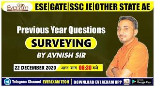 ESE/GATE/SSC JE/OTHER STATE AE | PREVIOUS YEAR QUESTIONS | SURVEYING | AVNISH SIR #civil_engineering