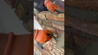 Bricklaying round work #asmr #construction #brickwork #masonry