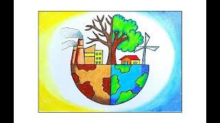 HOW TO DRAW WORLD ENVIRONMENT POSTER/WORLD ENVIRONMENT DAY DRAWING/ENVIRONMENT DRAWING STEP BY STEP